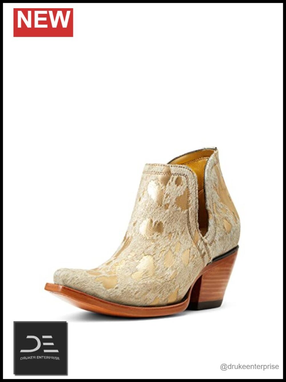 Ankle Boot with Slip On and Block Heel in Faux Leather - Picture 1 of 4